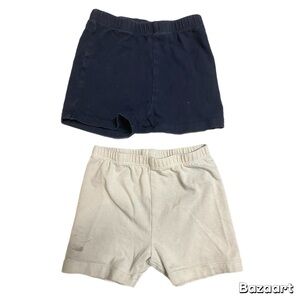 2 Pair Girls Sz 5T Navy & White Bike Shorts By Okie Dokie